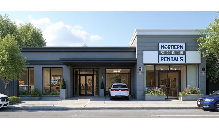 Exterior view of Northern Wheels Rentals office in Vancouver